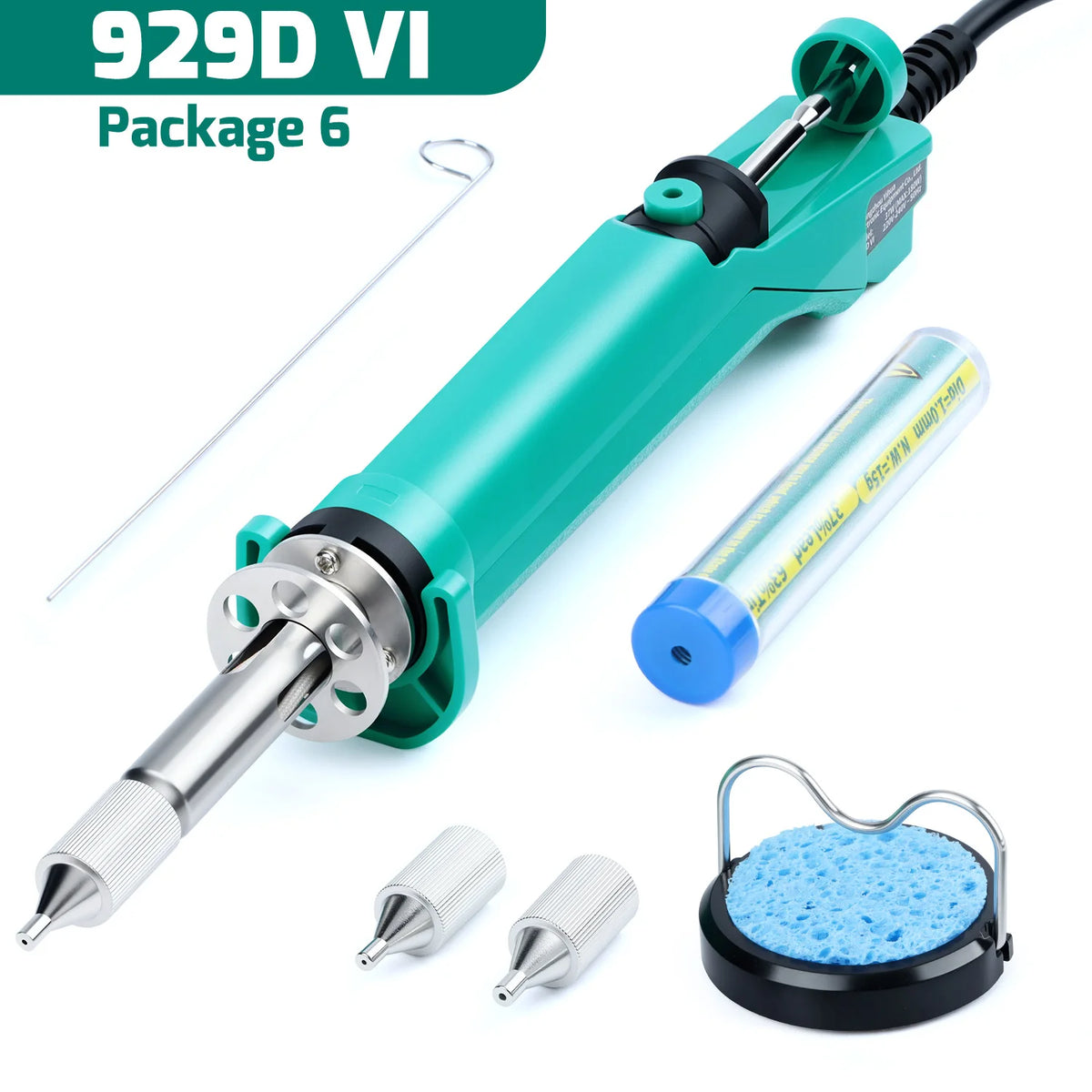 YIHUA 929D-VI Desoldering Iron 180W Tin Sucker New Upgraded Desoldering Tool With Nozzles THT PTH Remover PCB