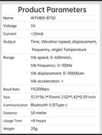 WitMotion WTVB01-BT50 Bluetooth 50m Multi-connected Vibration Sensor, 3-axis Vibration Displacement + Speed + Amplitude+Angle