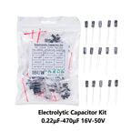 120PCS 12Values Electrolytic Capacitor Kit (0.22μF-470μF 16V-50V) for DIY Electronic Circuit Project 0.22uF 22uF 100uF 33uF 47uF