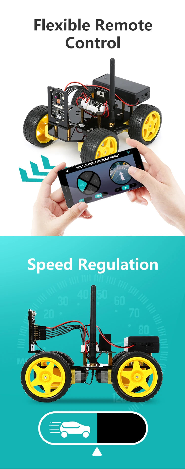 ESP32 Smart Robot Car Kit  Remote Control Car for Arduino Programming Project STEM Education Science Coding Kit