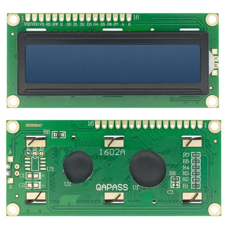 1PCS,1602 I2C LCD Module Blue / Yellow Green Screen 16x2 Character LCD Display 5V PCF8574 PCF8574T IIC Adapter Llate for Arduino