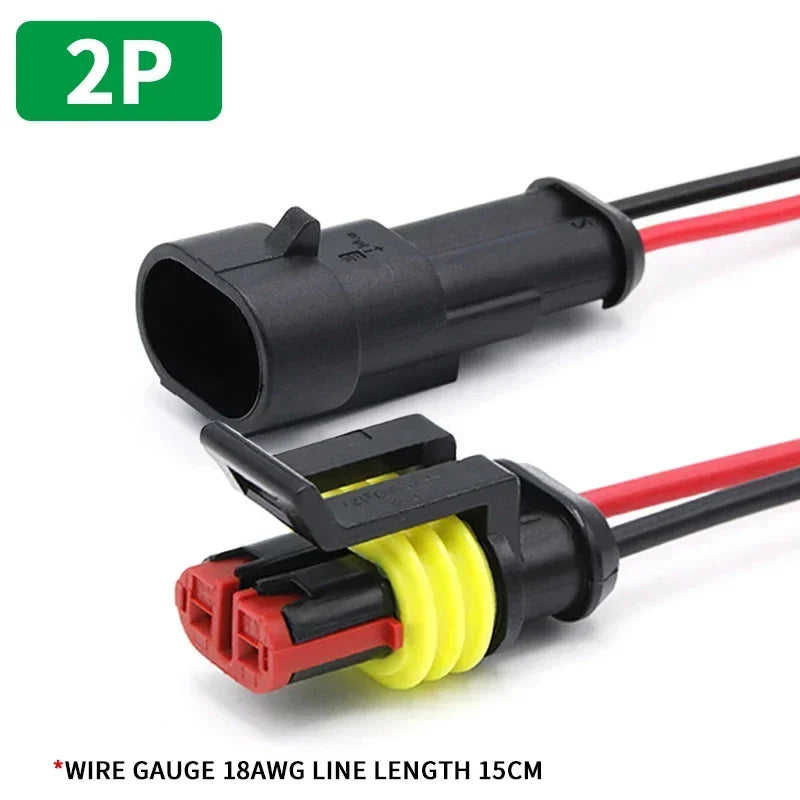 5/20/100 Sets 1/2/3/4/5/6 Pin Way Waterproof Electrical Wire Connector Plug 1.5mm Terminals 2Pin HID Plug Auto Xenon Lamp Plug
