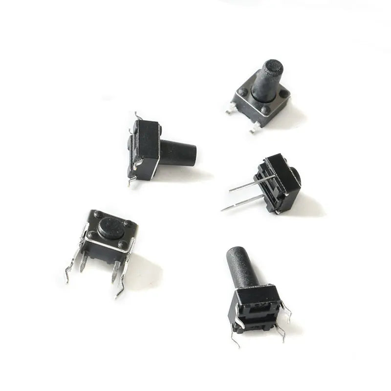 100PCS/20PCS 6*6*7 6*6*5 6*6*4.3MM Micro Touch Tactile Push Button Switch Horizontal Two-legged 7MM 5MM 4.3MM