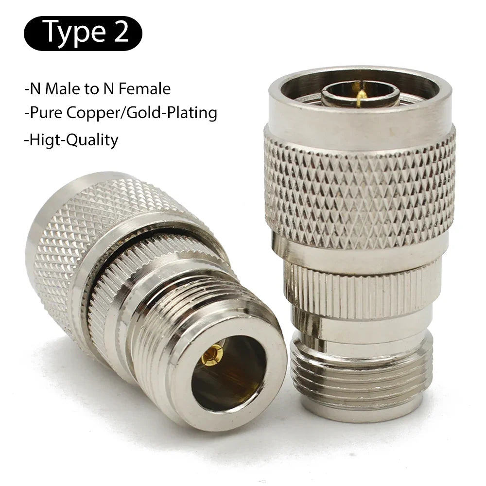 1pcs L16 N Type Male Plug To N-Type Female Connector Straight RF Coaxial Antenna Adapter 50 Ohm Durable Brass High-Performance