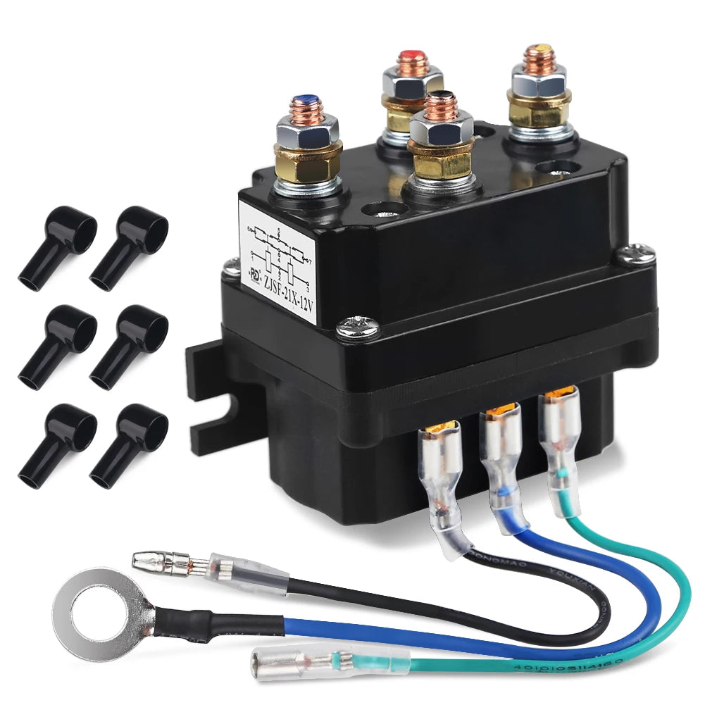 12V 250A Winch Remote Contactor Winch Control Solenoid Relay Twin Wireless Remote Kit Car Motorcycle Off Roaders Accessories