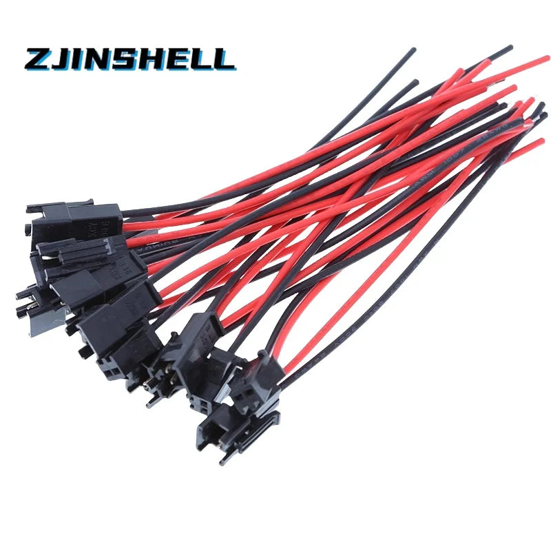 10pcs/5Pairs 10cm Long JST SM 2Pins Plug Male to Female Wire Connector cable pigtail Plug 2pin