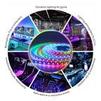 WS2815 DC12V LED Strip Light RGB Individually Addressable WS2812B WS2813 LED Lights Dual Signal 30 60 100 144 LEDs IP30 65 67