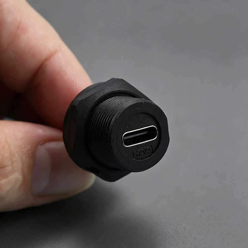 Type-C Threaded FPC Waterproof Plug Snap On Data Connector Industrial Grade USB 3.1 Type C Socket with 10CM/20CM Cable IP68