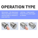 6pcs 12mm Push Button Switch Latching Momentary Self reset Waterproof Mini Electric Power Button Switch On Off 2pin 1NO 3A/250V
