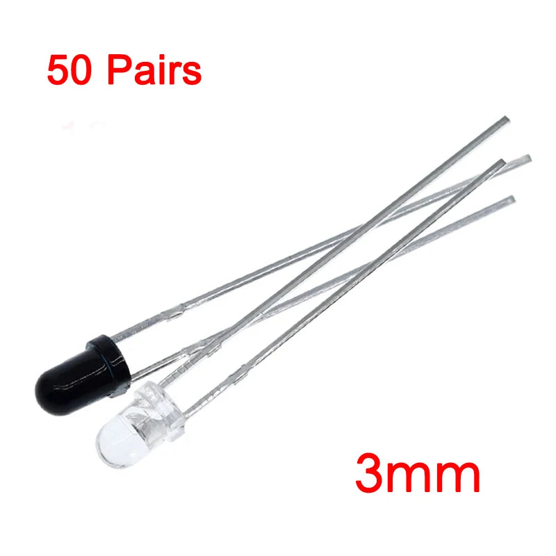 10/50/100 Pairs 5mm 3mm 940nm Infrared Emitter And Receiver Diode LED Pair 301A for Sensor Module