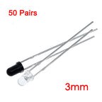 10/50/100 Pairs 5mm 3mm 940nm Infrared Emitter And Receiver Diode LED Pair 301A for Sensor Module