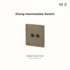 Avoir Bronze Brushed Toggle Switch 1-4 Gang 2 Way Metal Lever Wall Light Switches Standard Plug Adapter Electric Socket With Usb