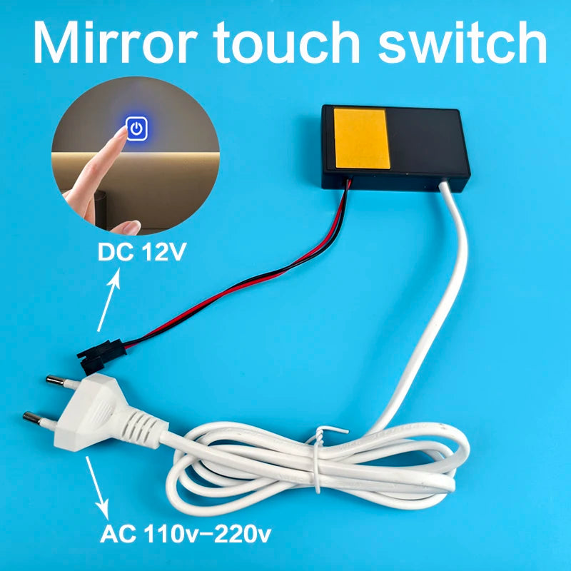 AC 110V-220V High Quality 12V 1A Bathroom Mirror Switch Touch Sensor For Led Light Mirror Headlight Bathroom Capacitance Sensor