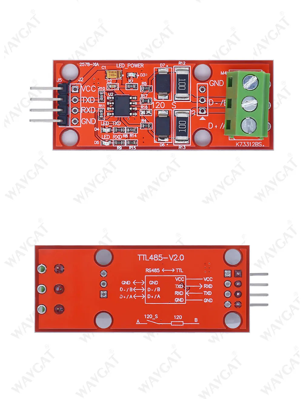 MAX3485 TTL to RS485 Converter Module, UART Serial Port Level Transceiver with Overvoltage Protection