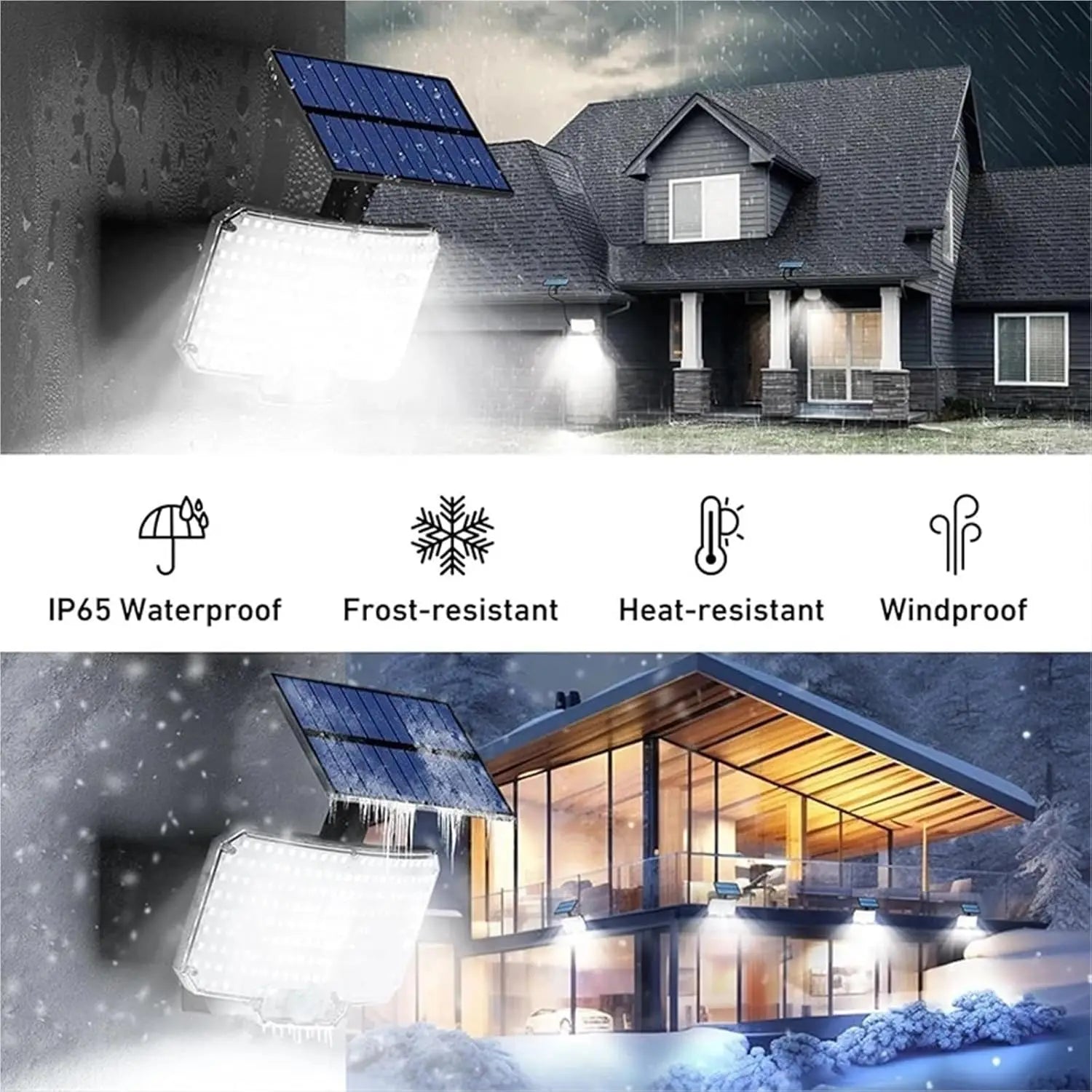 234 LED Solar Lights Outdoor Motion Sensor Dusk to Dawn Solar Powered Security Flood Light, Split 16.5ft Cable for Wall Garden