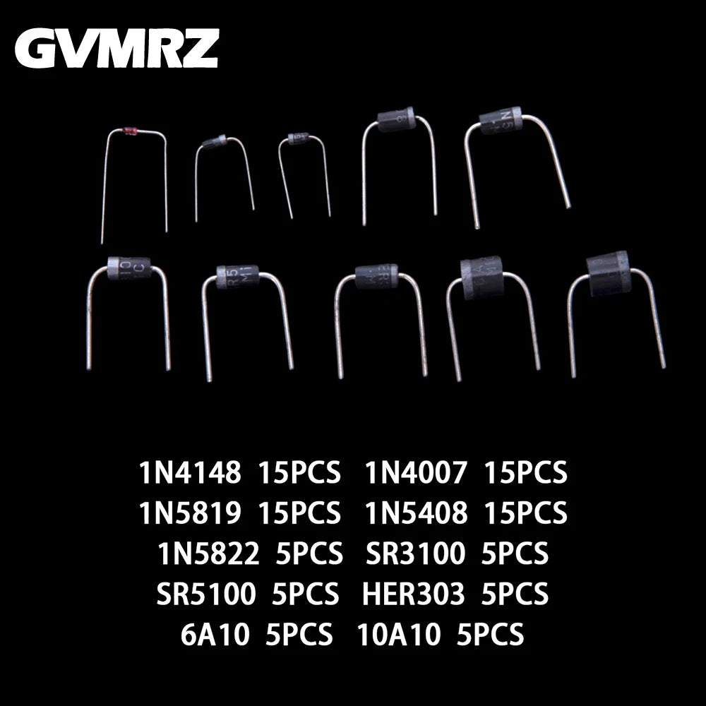 10Values  SR3100 Schottky 10A10 rectifier fast recovery diode 1N4148 1N4007 1N5819 1N5408 1N5822