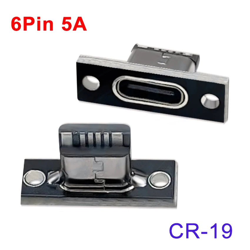 1-10pcs USB 3.1 Type C Socket With Screw Fixing Plate Type-C USB Jack 3.1 Type-C 2Pin 4Pin 5Pin 6Pin Female Connector Jack