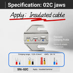 Ratchet Quick-Change Crimping Pliers SN-68 with 6 Jaws for Automotive Terminals, Dupont Terminals, Wire Crimping Tool Kit