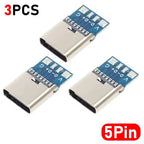 20-1pcs 5/6Pin Type C Female Connectors Usb Electric Terminals Welding DIY Data Cable Support PCB Board Jack Equipment Repair