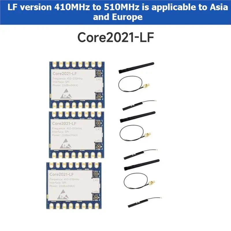 Lorawan Lora Dual Band Module 410Mhz-510Mhz LR2021 3PCS Core2021-LF Core2021 Low Power Multi-Protocol Iot For Smart Home