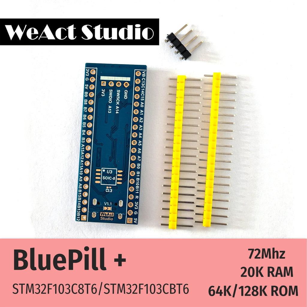 WeAct STM32F103C8T6 STM32F103CBT6 STM32F103 STM32F1 Bluepill Plus ARM STM32 Minimum System Development Board Module