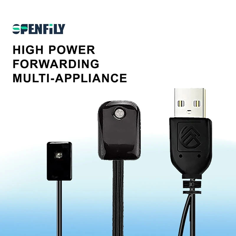 SPENFiLY Universal IR Blaster Emitter & Receiver for Cable Box, STB & Amplifiers, Long‑Range Infrared Remote Control Extender