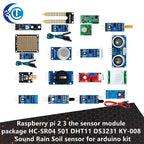 Raspberry pi 2 3 the sensor module package HC-SR04 501 DHT11 DS3231 KY-008 Sound Rain Soil sensor for arduino kit