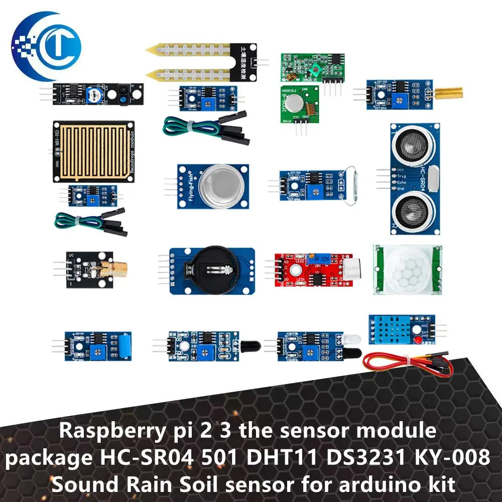 Raspberry pi 2 3 the sensor module package HC-SR04 501 DHT11 DS3231 KY-008 Sound Rain Soil sensor for arduino kit