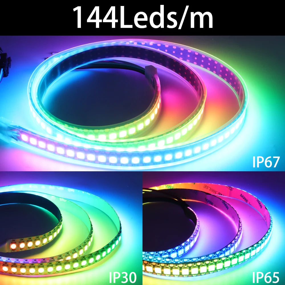 WS2812B WS2811 WS2813 WS2815 5050 RGBIC Smart LED Strip WS2812 Individually Addressable IC 30/60/144Pixels/Leds/m Light DC5V/12V