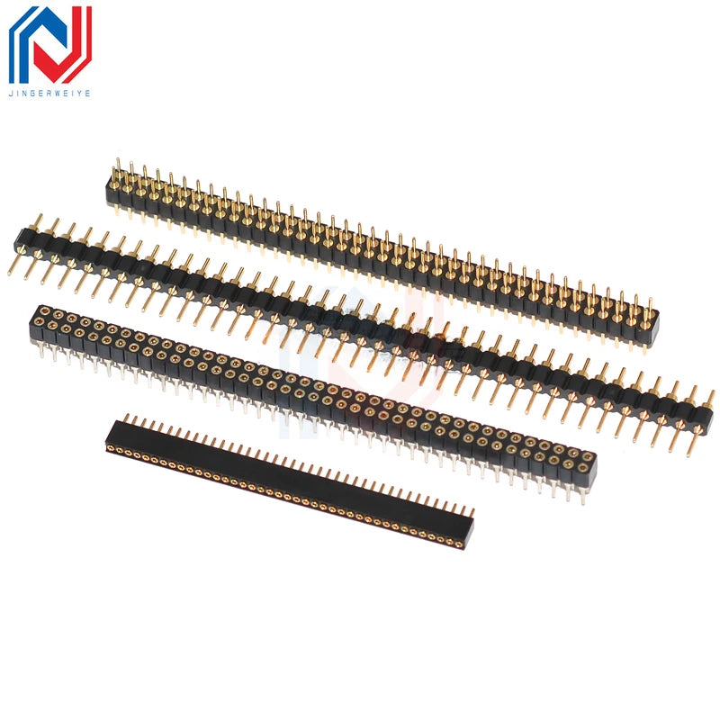 1Pcs 1.27mm/2.0/2.54mm 1/2x40P Round Hole Round Needle Female Header Pin Row Connector Single Double Row Gold Plated Tin Plated