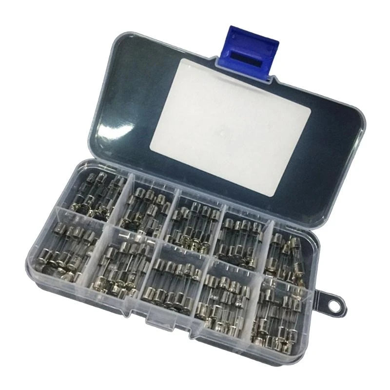 100pcs/set 5x20mm Assortment Fine Glass Tubes Slow Glass Fuses for Electronics