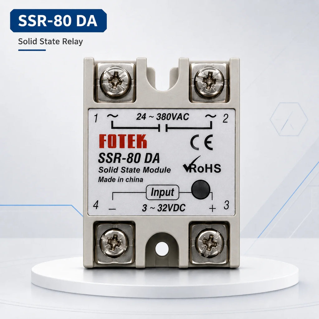 Solid State Relay SSR DA Single Phase 10A 25A 40A 60A 80A 100A 3-32VDC Input 24-380VAC Output for PID Temperature Control