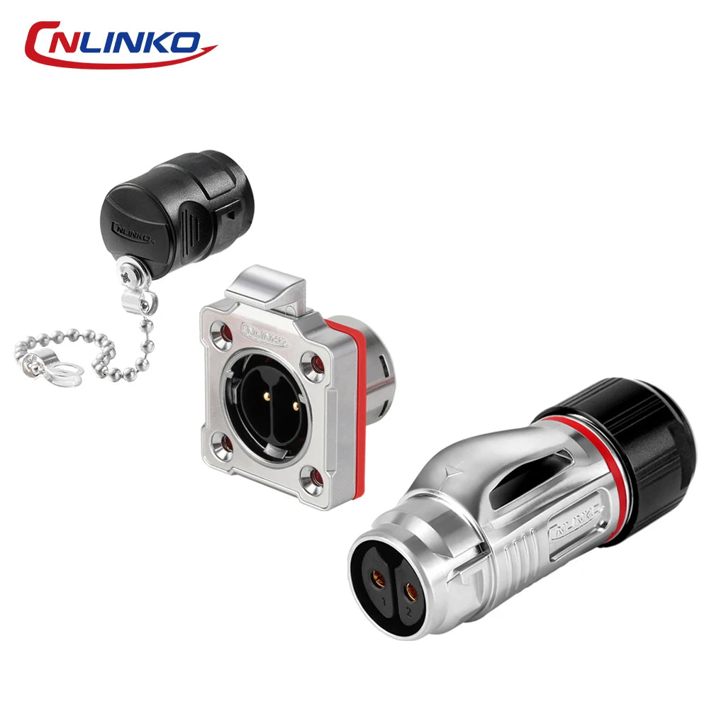 CNLINKO Waterproof Industrial BD20 Aviation Connector 2 3 4 5 7 9 12 14 Pin Plug and Socket Panel Mount Metal Wire Connectors