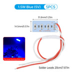 5pcs High Brightness 1.5W 5V LED 5730 SMD Color Lamp Bead Light Board Bulb With Line Red Yellow Green Blue Warm White Light