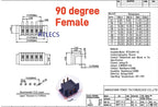 5/20 Pcs Pitch 2.5 MM 8 Positions Female Blade Socket Receptacle Male Header Battery Connector Right Angle Through Holes 7A
