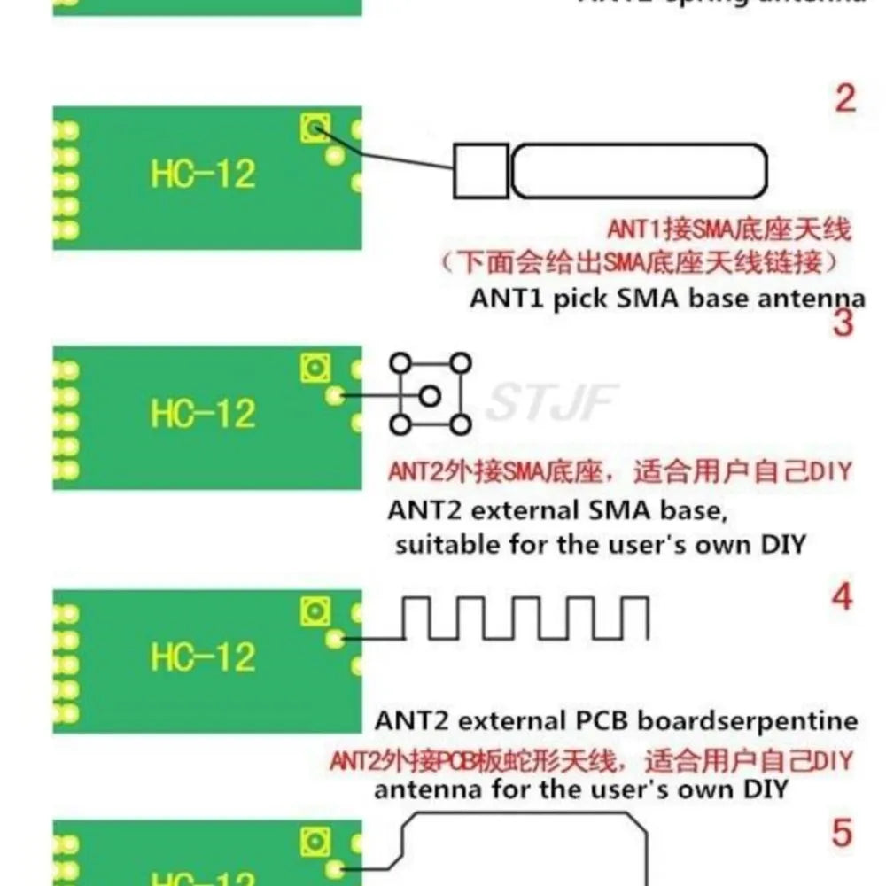 HC-12 SI4463 wireless microcontroller serial, 433 long-range, 1000M with antenna for Bluetooth