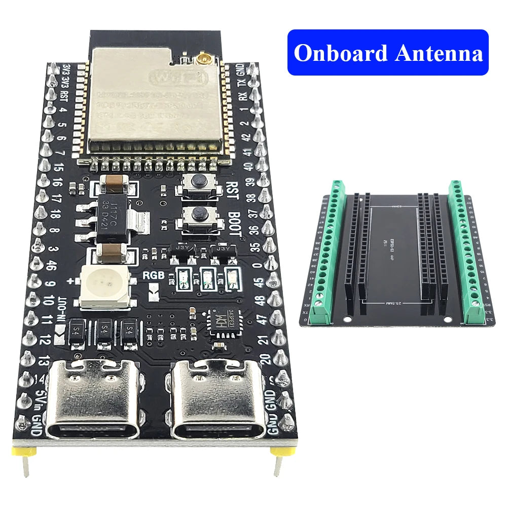 ESP32-S3 Development Board with Expansion Adapter Kit 2.4G Wifi BT Module MCU ESP32-S3WROOM1 N16R8 44Pin Type-C ESP32-S3