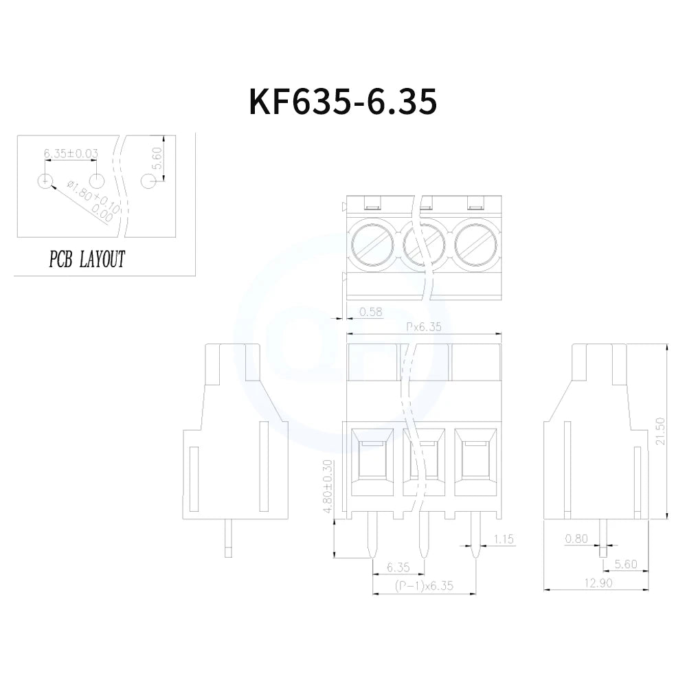 (10 pcs) KF635 - 6.35mm KF7620 - 7.62mm KF950 - 9.5mm Straight Pitch 6.35 / 7.62 / 9.5 Screw PCB Terminal Block 2-4Pin