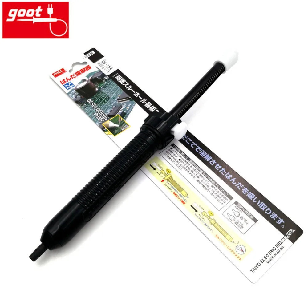 Japan GOOT GS Desoldering Pump Large Medium Small Sizes Self-Cleaning Anti-Static Manual Solder Sucker Light Strong Repair Tools
