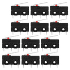 12Pcs Micro Limit Switch Straight Lever Precision Compact Mechanical Electronic Equipment Industrial Automation Small Push
