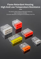50Pcs Mini Quick Push in Connectors Hard Stainless Easy Electrical Splicing Terminal Blocks 2 3 4 5 6 8 Ports