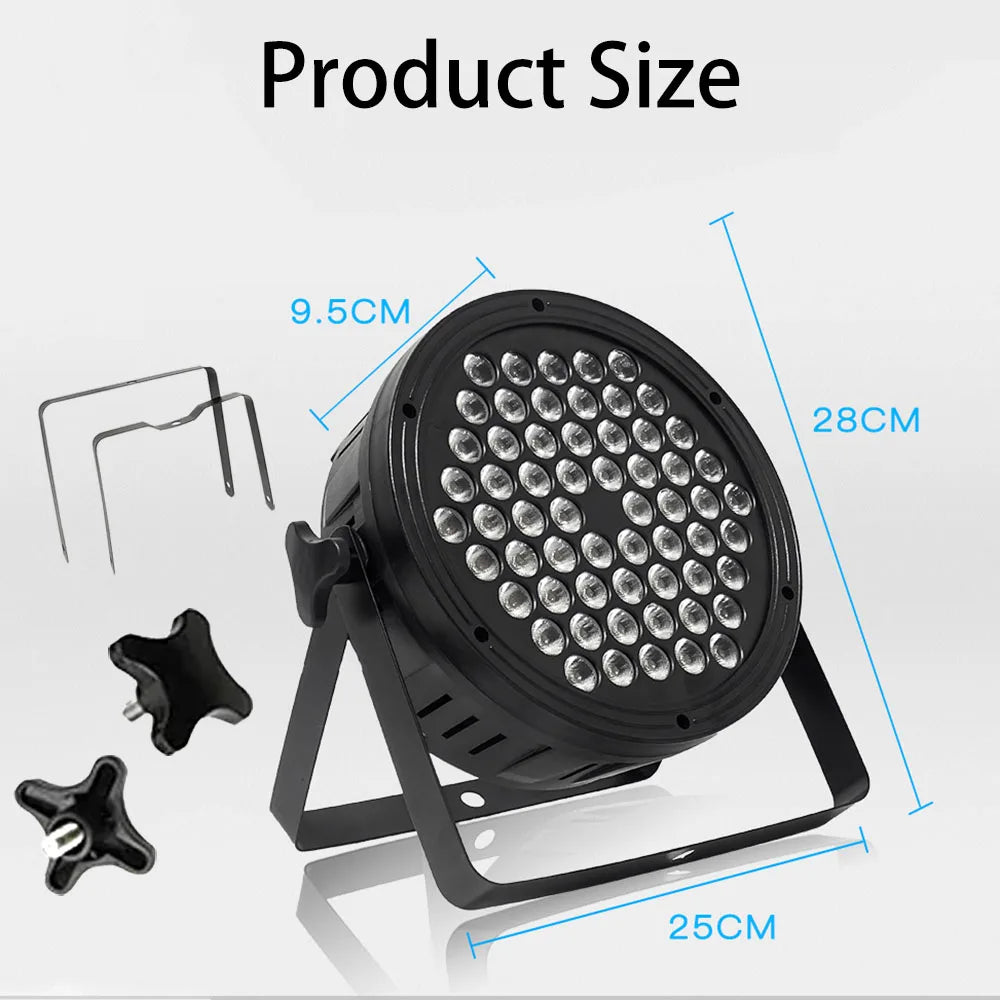 8PCS 60LED Par Light RGB Stage Light DMX512 Sound-Activated DJ Disco Light Wedding Festival Bar Atmosphere Light Audience Light