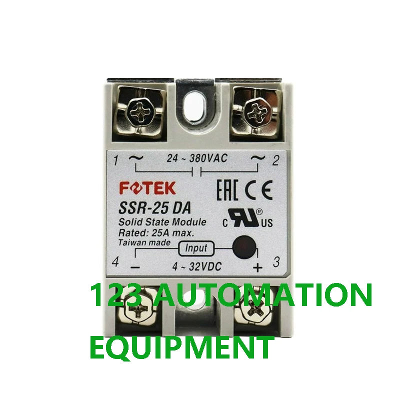 Authentic New FOTEK SSR-10DA 25DA 40DA 50DA 75DA SSR-10DA 25DA 40DA 50DA 75DA-H Solid State Relays Module 10A 25A 40A 50A 75A