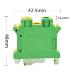 5 Pcs UK-10N DIN Rail Terminal Blocks, 10mm² Screw Clamp Connectors, Universal Feed-Through Wiring Terminals