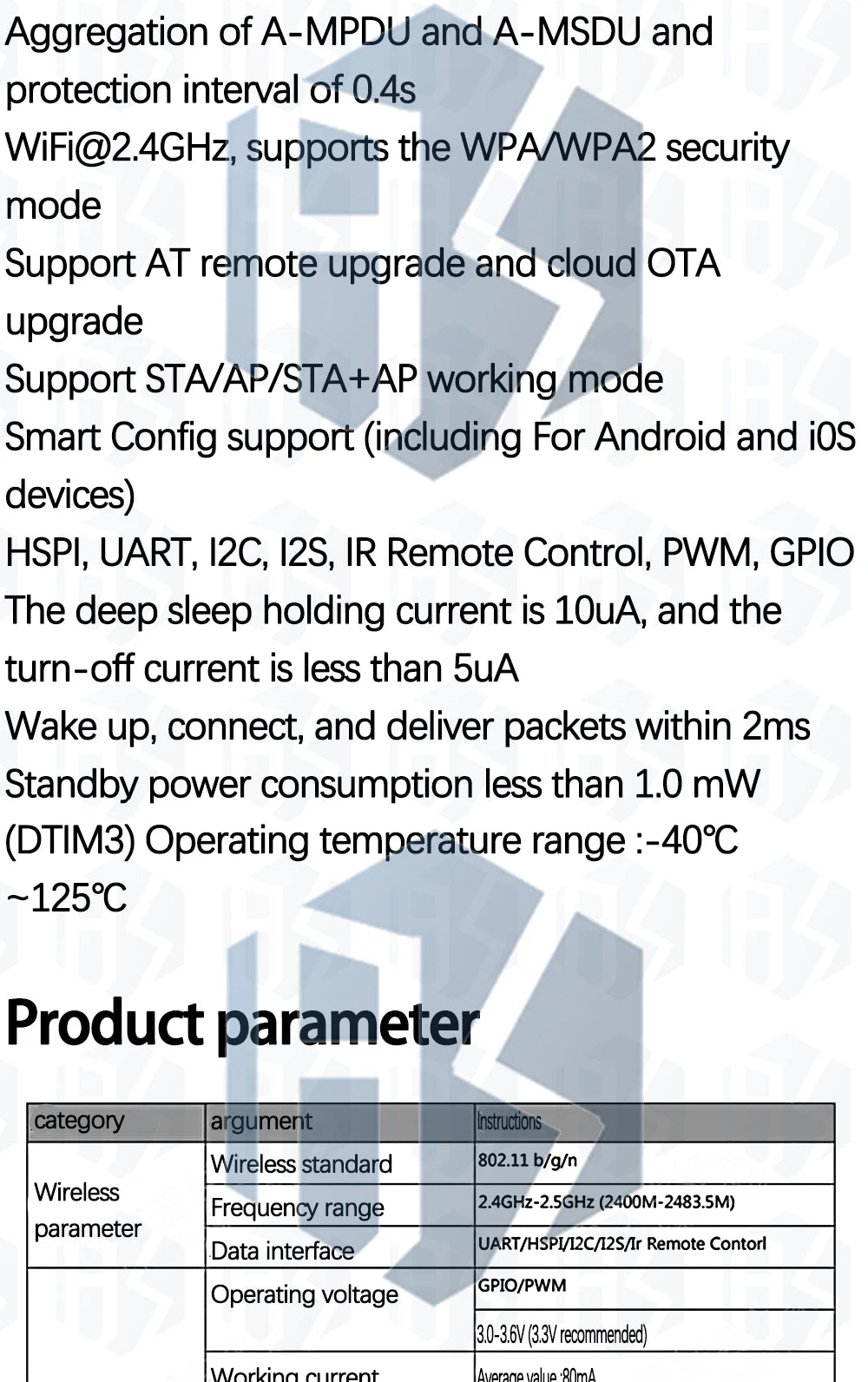 ESP8266 WiFi Wireless Transceiver Module ESP-01/ESP-01S/ESP-07/ESP-07S/ESP-12/ESP-12E/ESP-12F for Arduino DIY Projects
