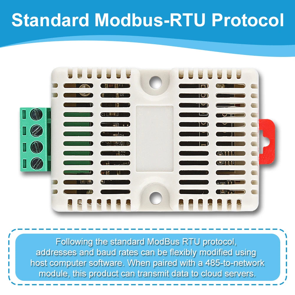 SHTC3 Temperature Humidity Sensor 35MM DIN Tracks Output RS485 Modbus Protocol Industrial Sensors Monitor Transmitter 5Pin
