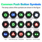 12mm Plastic Push Button Switch IP65 Waterproof 12V 24V Pre-Wired Symbol LED Dash Indicator Switch for Car Marine Boat RV Truck