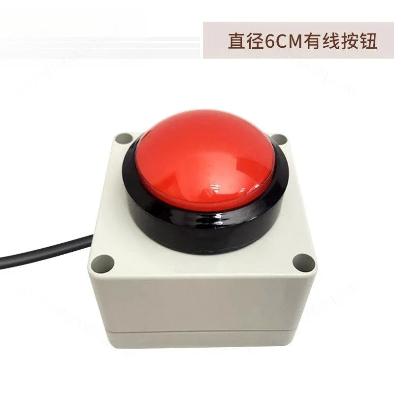 6CM Big Red Answer Buzzer Wired 3M / Wireless 200M Quiz Competition Push Button Game Show Classroom Trivia Buzz Button