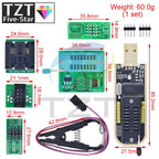 CH341A CH341B 24 25 Series EEPROM Flash BIOS USB Programmer Module + SOIC8 SOP8 Test clip + 1.8V adapter + SOIC8 Adapter DIY KIT