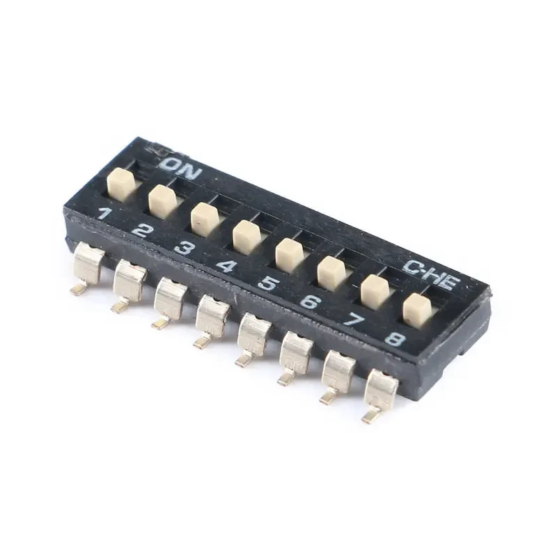 Slide Type SMT SMD Dip Switch Toggle 2.54mm 2Row 4Pin 2 Position/8 Pin 4 Position/16Pin 8 Position Black Switch Gold Plated Pin